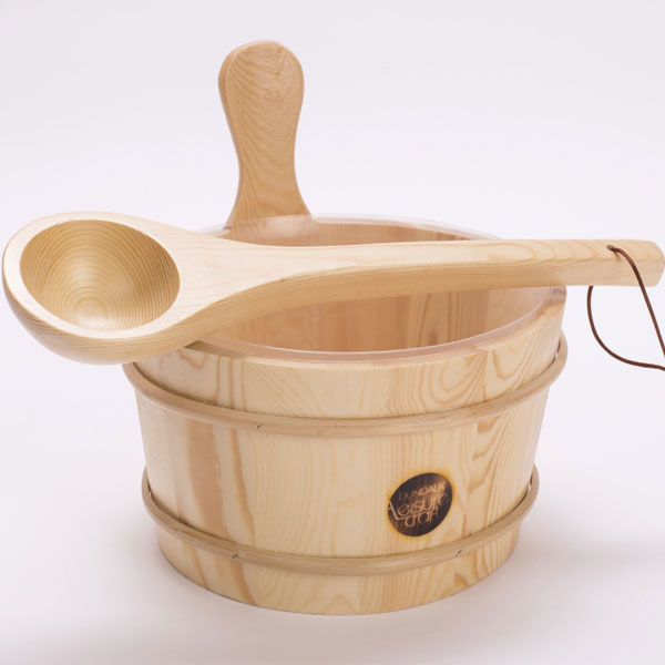 Wooden Sauna Bucket & Ladle