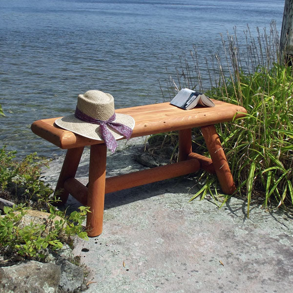Outdoor Log Dining Bench