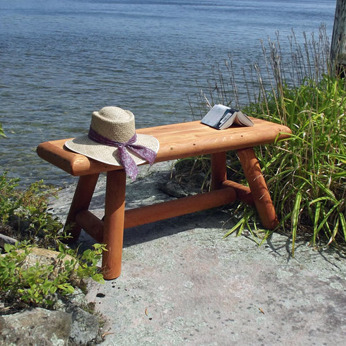 Outdoor Log Dining Bench